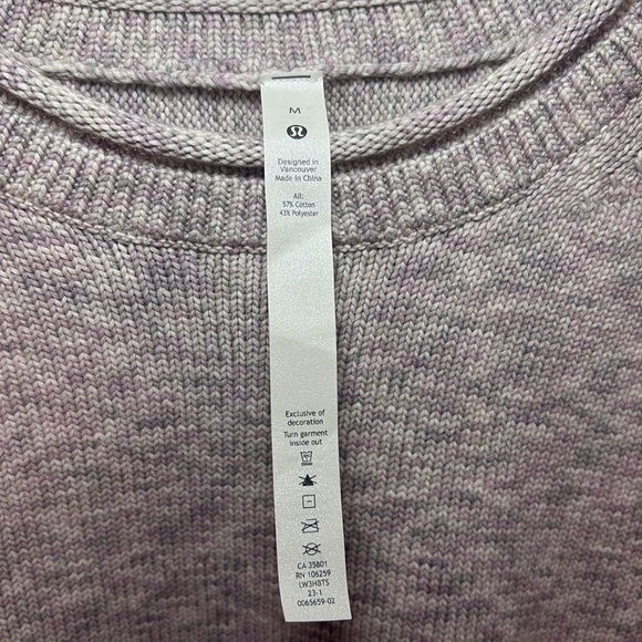 NWOT Lululemon Boxy Cotton-Blend Velvet Dust Gray Lavender Sweater size medium - Picture 2 of 8